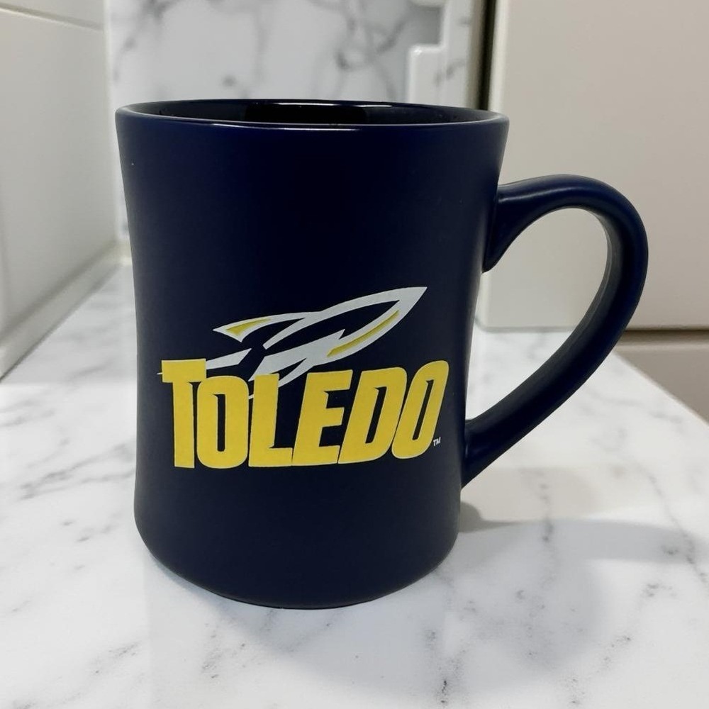 Toledo Rockets Ceramic 16oz Mug Navy Blue Yellow Coffee Tea Cup